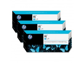 HP 91 3-pack 775-ml Cyan Ink Cartridges