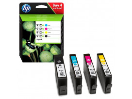 HP 912XL High Yield C/M/Y/K Original Ink Cartridge 4-Pack