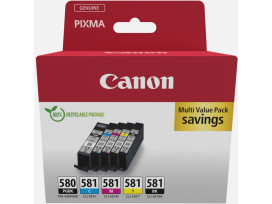 Canon PGI-580/CLI-581 PBK/C/M/Y Pigment + Ink Cartridge Multi Pack