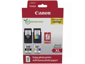 Canon PG-560XL / CL-561XL PVP + Canon Photo Paper Variety Pack A4 & 10 x 15cm (VP-101)