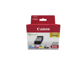 Canon CLI-581 XXL BK/C/M/Y Multi Pack + Canon Photo Paper Variety Pack A4 & 10 x 15cm (VP-101)