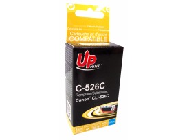 Мастилница UPRINT CLI526 CANON, С чип, Cyan